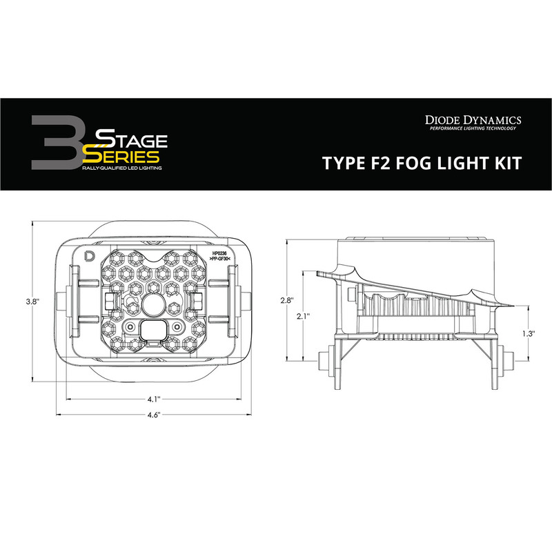  Diode Dynamics - SS3 Sport Type F2 Kit ABL White SAE Fog